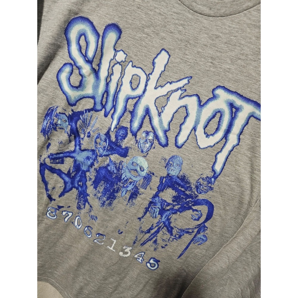 Slipknot Men's 870621345 Nu Metal Band Gray Long Sleeve Shirt 2XL - Picture 3 of 3